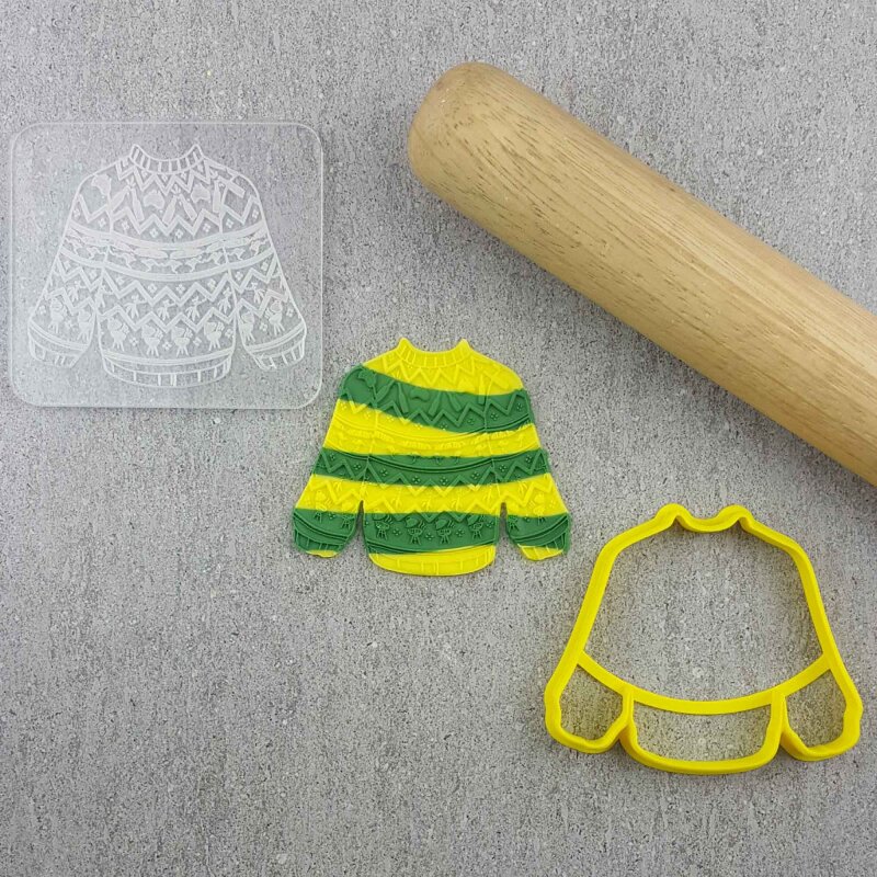 Custom Cookie Cutters - Ugly Aussie Jumper - Cutter and Debosser Set